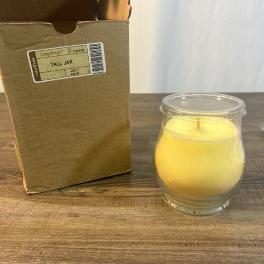 Longaberger Tall Jar CANDLE 14 oz Juicy Pear USA NEW
